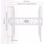 GoGEN TV tartó,  L, fix, átmérők:  32" - 55"
Fali fix akár 55'' TV tartó, VESA max. 400 x 400, vízmérték, faltól való távolság 26 mm, max. terhelés 40 kg thumbnail 4