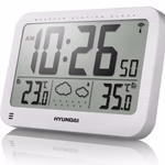 Hyundai időjárásállomás, nagy óra, ezüst
Időjárás előrejelzés, beltéri és kültéri hőmérséklet, rádió jel által vezérelt idő thumbnail 1