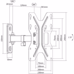 GoGEN TV tartó,  M, pozícionálható, átmérők:  23" - 42"
Fali forgatható akár 42'' TV tartó, VESA max. 200 x 200, faltól való távolság 49 -184 mm, max. terhelés 30 kg thumbnail 2