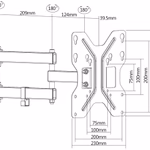 GoGEN TV tartó,  M, pozícionálható, átmérők:  23" - 42"
Fali forgatható akár42'' TV tartó, VESA max. 200 x 200, faltól való távolság 49 -393 mm, max. terhelés 30 kg thumbnail 2