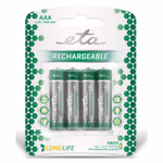 ETA NiMH újratölthető elem HR03 (AAA) 950mAh 4db. 300+ töltési ciklus thumbnail 1