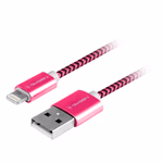 Gogen Lightning USB kábel 1m, textil borítás, lila szín
Adat és töltő csatlakozó  Lightning kábel, USB 2.0 A - Lightning villa, fémes konnektorok thumbnail 1