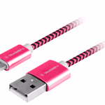 Gogen Lightning USB kábel 1m, textil borítás, lila szín
Adat és töltő csatlakozó  Lightning kábel, USB 2.0 A - Lightning villa, fémes konnektorok thumbnail 3