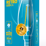 ETA filament LED égő, gyertya, E14, 6 W (60 W) 805lm thumbnail 3