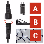 Alapkészlet Standard sorolható füzérekhez, 10 m, kültéri, hideg fehér, időzítő thumbnail 2