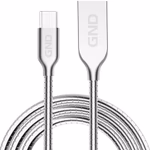 GND MicroUSB / USB-A 2.0 Töltő és adatkábel, acélspirál borítás, ezüst szín, 1m thumbnail 3
