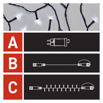 Alapkészlet Standard sorolható füzérekhez, 10 m, kültéri, hideg fehér, időzítő thumbnail 4