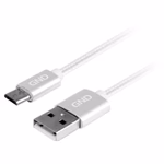 GND MicroUSB / USB-A 2.0 Töltő és adatkábel, fonott borítás, ezüst szín, 2m thumbnail 2