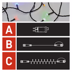 Alapkészlet Standard sorolható füzérekhez, 10 m, kültéri, többszínű, időzítő thumbnail 3