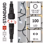 Standard LED sorolható karácsonyi füzér, 10 m, kültéri, meleg/hideg fehér thumbnail 6