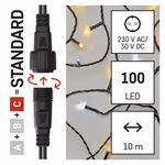 Standard LED sorolható karácsonyi füzér, villogó, 10 m, kültéri, meleg/hideg fehér thumbnail 6