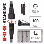 EMOS CNT Kezdő készlet – jégcsapok 2,5m 100LED IP44 12W, hideg fehér, időz. thumbnail 3
