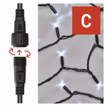 Profi LED sorolható füzér, fekete, 10 m, kültéri és beltéri, hideg fehér thumbnail 1