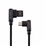 GoGEN Type-C / USB-A két oldalas Töltő- és adatkábel 1 méter, textil borítás, fekete szín thumbnail 2
