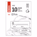 LED karácsonyi nano fényfüzér, ezüst, 0,9 m, 2x AA, beltéri, hideg fehér, időzítő thumbnail 6