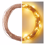 LED karácsonyi nano fényfüzér, réz, 10 m, kültéri és beltéri, meleg fehér, időzítő thumbnail 2