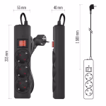 EMOS Túlfeszültségvédő 3 aljzat, 1,5 m, fekete thumbnail 2