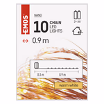 LED karácsonyi nano fényfüzér, réz, 0,9 m, 2x AA, beltéri, meleg fehér, időzítő thumbnail 6