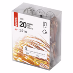 LED karácsonyi nano fényfüzér, 1,9 m, 2x AA, beltéri, meleg fehér, időzítő thumbnail 7