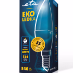 ETA ECO LED izzó gyertya formájú, E14, 4 W (40 W), 340 lm, természetes fehér thumbnail 3