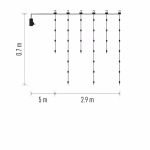 LED karácsonyi drop fényfüzér – jégcsapok, 2,9 m, kültéri és beltéri, meleg fehér, progr. thumbnail 3