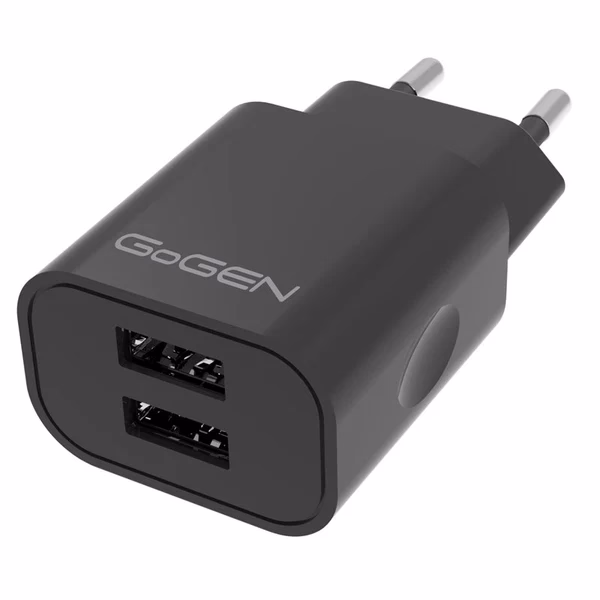 GoGEN hálózati töltő, 2x USB 10W-2A, fekete - Image 1 of 1