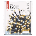 LED karácsonyi fényfüzér, villogó, 12 m, kültéri és beltéri, meleg/hideg fehér, időzítő thumbnail 5