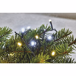 LED karácsonyi fényfüzér, villogó, 12 m, kültéri és beltéri, meleg/hideg fehér, időzítő thumbnail 7