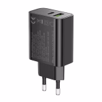 GoGEN hálózati töltő, 1x USB-C PD, 1x USB-A, 30W, 3A, 5V/9V/12V/15V, fekete thumbnail 2