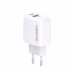 GoGEN hálózati töltő, 1x USB-C PD 20W, 1x USB-A 18W, 3A, 5V/9V/12V, fehér thumbnail 2
