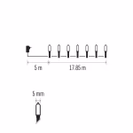 LED karácsonyi fényfüzér – hagyományos, 17,85 m, kültéri és beltéri, vintage thumbnail 4