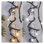 LED karácsonyi fényfüzér 2 az 1-ben, 10 m, kültéri és beltéri, meleg/hideg fehér, progr. thumbnail 9