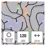 LED karácsonyi fényfüzér, 12 m, kültéri és beltéri, többszínű, időzítő thumbnail 1