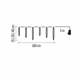 LED karácsonyi girland – jégcsapok, 6 db, 2 m, kültérre és beltérre, hideg fehér thumbnail 7