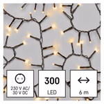 LED karácsonyi fényfüzér – süni, 6 m, kültéri és beltéri, meleg fehér, időzítő thumbnail 1