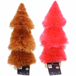 ARTICASA Xmas tree 2as Pnk/Brwn 29cm Ø7xh29cm 86gr IR WD Hemp Leaf HT thumbnail 2