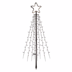 LED karácsonyfa, fém, 180 cm, kültéri és beltéri, hideg fehér, időzítő - Image 1 of 7