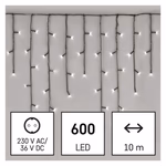 LED karácsonyi jégcsapok, 10 m, kültéri és beltéri, hideg fehér, programokkal thumbnail 1