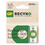GP ReCyko NiMH újratölthető elem HR14 (C) 3000mAh 2db. 1000+ töltési ciklus thumbnail 2