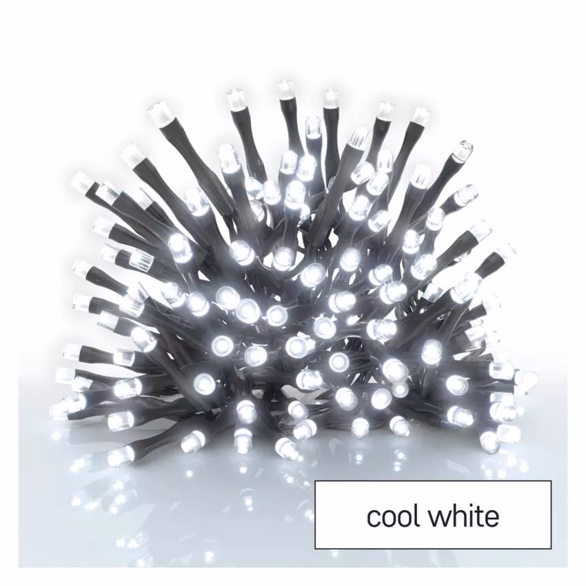 LED karácsonyi fényfüzér, 5,6 m, 3x AA, kültéri és beltéri, hideg fehér, időzítő - Image 1 of 6