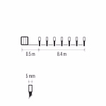 LED karácsonyi fényfüzér, 8,4 m, 3x AA, kültéri és beltéri, hideg fehér, időzítő thumbnail 4