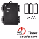 LED karácsonyi fényfüzér, 2,8 m, 3x AA, kültéri és beltéri, meleg fehér, időzítő thumbnail 5