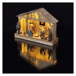 LED karácsonyi betlehem, fa, 19 cm, 3x AA, beltéri, meleg fehér, időzítő thumbnail 5