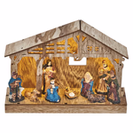 LED karácsonyi betlehem, fa, 19 cm, 3x AA, beltéri, meleg fehér, időzítő thumbnail 1