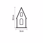LED dekoráció, fa – házikó hóemberekkel, 28,5 cm, 2x AA, beltéri, meleg fehér, időzítő thumbnail 6