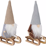 ARTICASA Xmas gnome wd sledge 2as 5,5x10x20cm 55gr PES plywood HT thumbnail 1