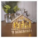 LED karácsonyi betlehem, fa, 15 cm, 2x AA, beltéri, meleg fehér, időzítő thumbnail 5