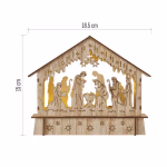 LED karácsonyi betlehem, fa, 15 cm, 2x AA, beltéri, meleg fehér, időzítő thumbnail 4