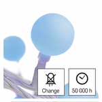 LED fényfüzér, cseresznye – golyók 2,5 cm, 4 m, kültéri és beltéri, kék, időzítő thumbnail 8