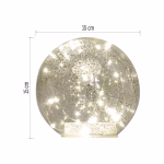 LED karácsonyi üveggömb - arany, 15 cm, 3x AA, beltéri, meleg fehér, időzítő thumbnail 3